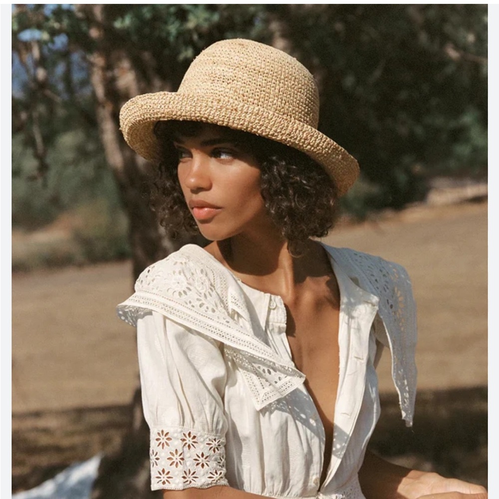 Lack of color raffia cruiser straw hat size medium 57cm